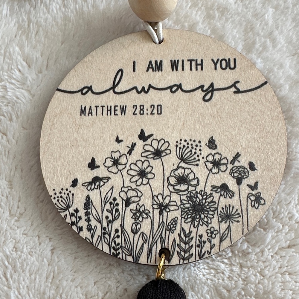 Inspirational Scripture Rear View Mirror Hanging Daily Inspiration with Tassels - Picture 4 of 10